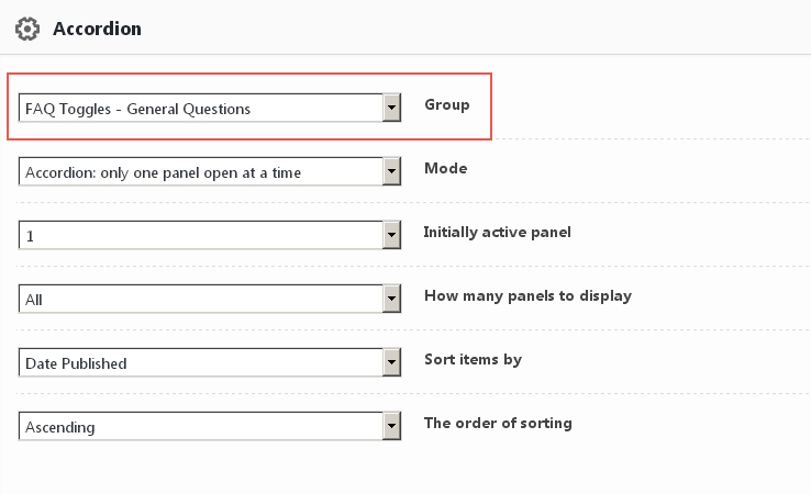 Accordion widget options