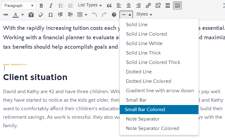 Custom styles - Divider dropdown menu