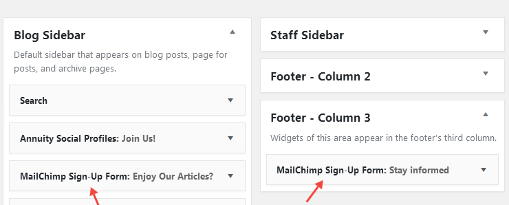 MailChimp Sign-Up Form widget