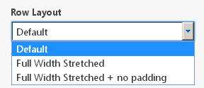 Page Builder - row layout dropdown