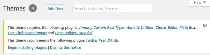 Required and recommended plugins