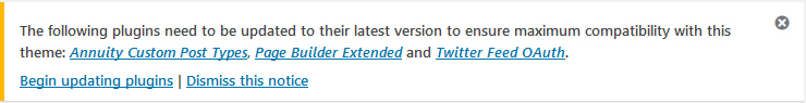 Update plugins notification