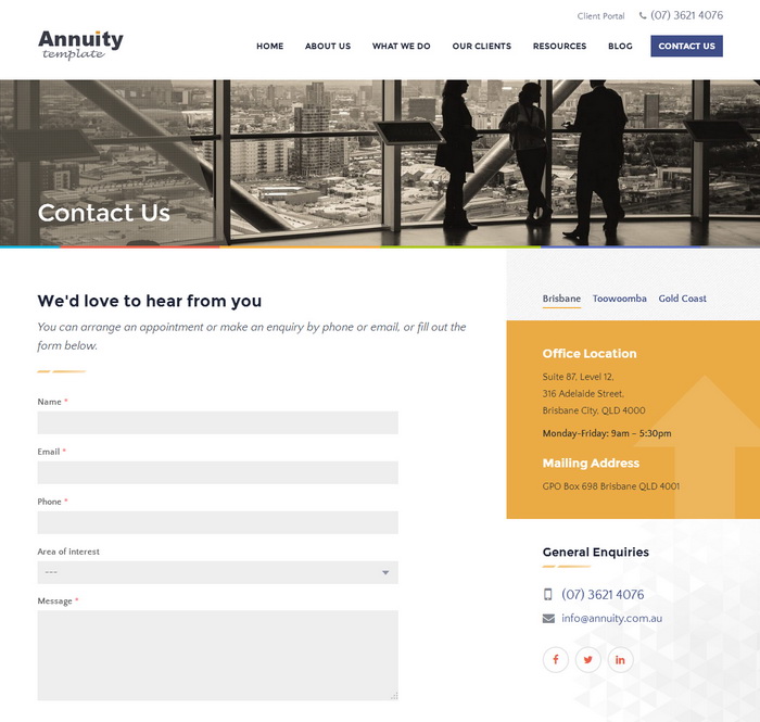 Contact page