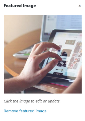 Featured image meta box - with image