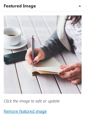 Featured image meta box - with image