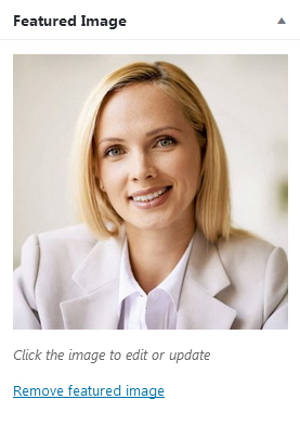 Featured image meta box - with image