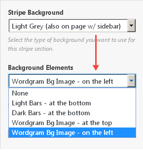 Page Builder - stripe background elements