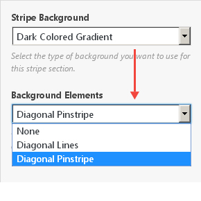 Page Builder - stripe background elements