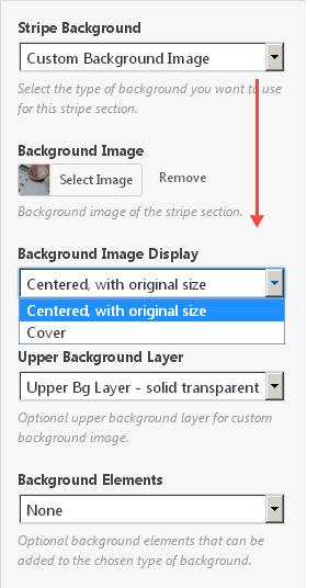Page Builder - stripe background elements