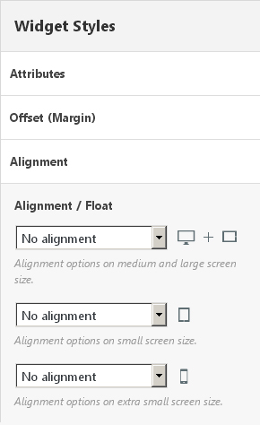 Page Builder - widget alignment options