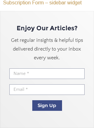 Subscription Form in Sidebar