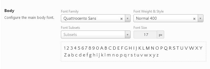 Theme options - typography