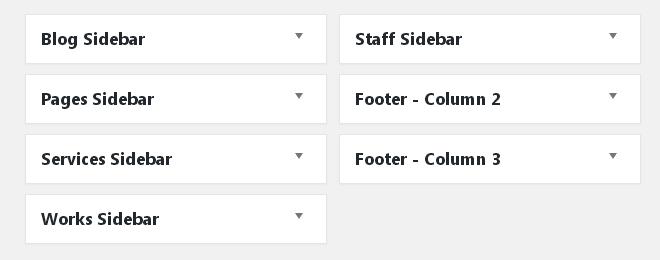 Widget areas