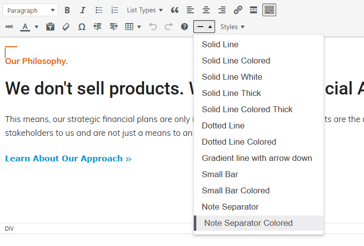 Custom styles - Divider dropdown menu
