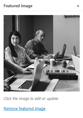 Featured image meta box - with image