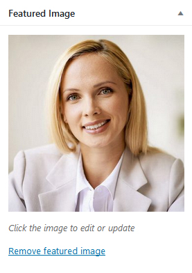 Featured image meta box - with image