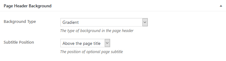 Page header background meta box