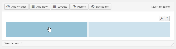 Page Builder - activating the row cell