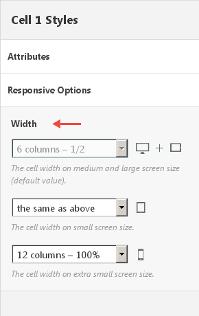 Page Builder - cell options