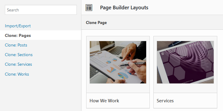 Page Builder - cloning pages