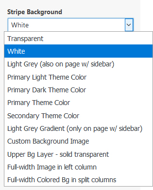 Page Builder - stripe background dropdown