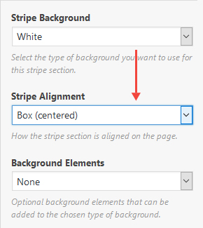 Page Builder - stripe background elements