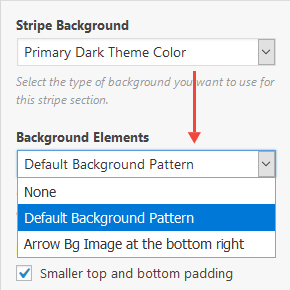 Page Builder - stripe background elements
