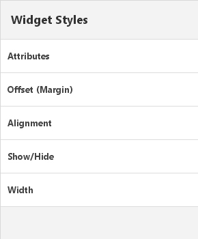 Page Builder - Widget Styles sidebar