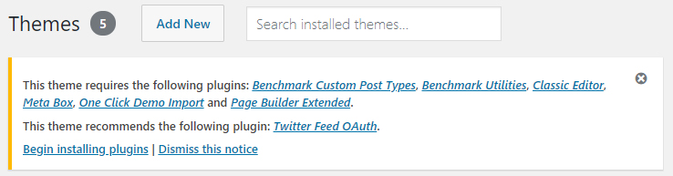 Required and recommended plugins