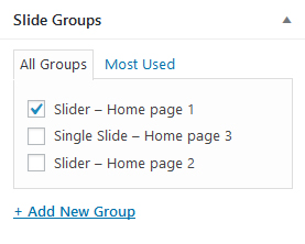 Slide groups meta box