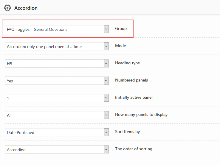 Accordion widget options