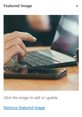Featured image meta box - with image