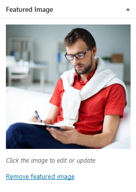 Featured image meta box - with image