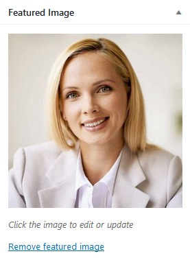 Featured image meta box - with image