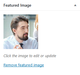 Featured image meta box - with image