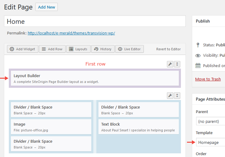 Homepage featured content
