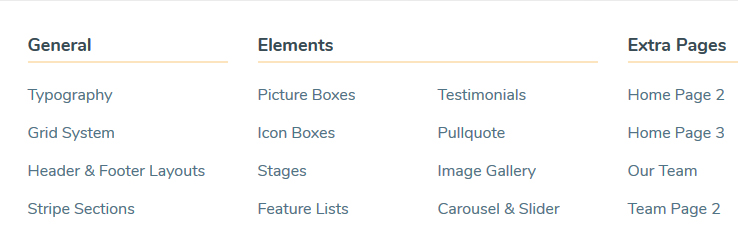 Mega menu - merged headings