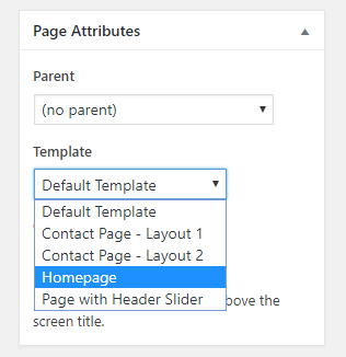 Page Attributes meta box