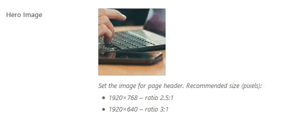 Page header image parameter