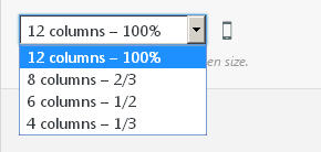 Page Builder - cell width dropdown