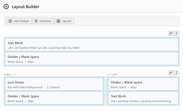 Page Builder - Layout Builder dialog
