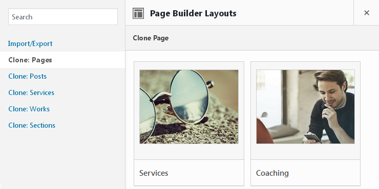 Page Builder - cloning pages
