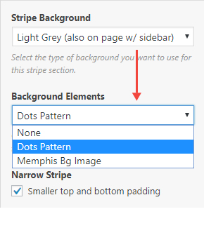 Page Builder - stripe background elements