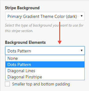 Page Builder - stripe background elements