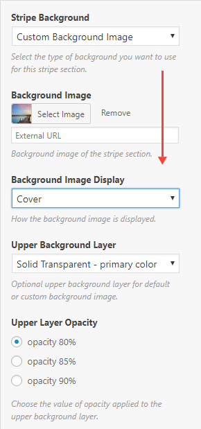 Page Builder - stripe background elements