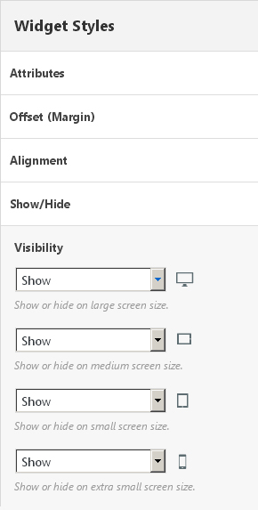 Page Builder - widget visibility options