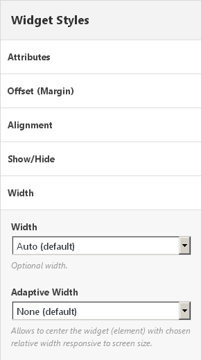 Page Builder - widget width options