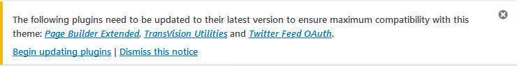 Update plugins notification