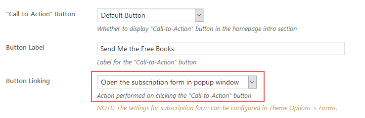Popup form - setup