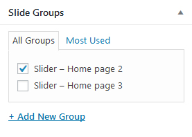 Slide groups meta box